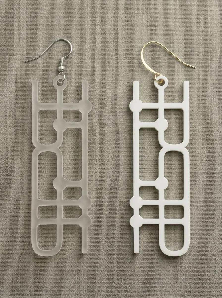 Quantum Earrings white and translucid